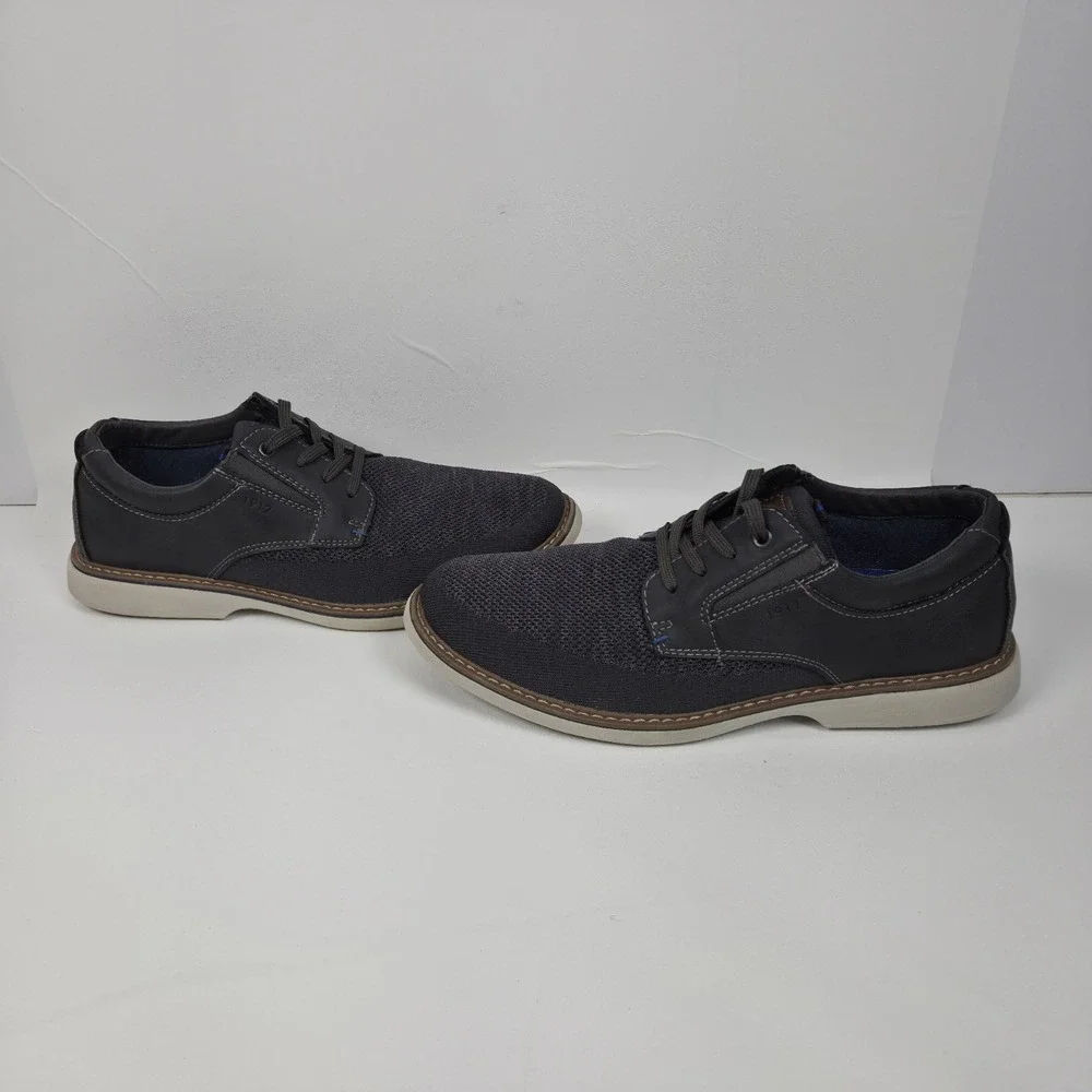 Nunn Bush Otto Knit Plain Toe Oxford Shoes Men's Size 10 W Gray 84964-062